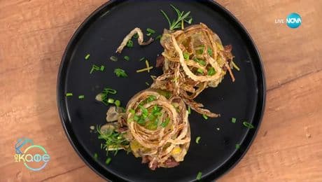 изображение на Рецептите днес: Телешко „Строганов” с хрупкав лук и печен картоф - „На кафе“ (10.03.2025)