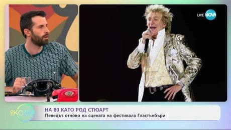 изображение на На 80 певецът Род Стюард отново на сцената на фестивала в Гластънбъри - „На кафе“ (27.06.2025)