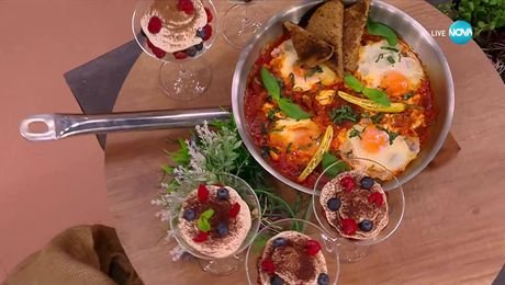 изображение на Рецептата днес: Шакшука с фета сирене и чоризо - На кафе (17.11.2025)