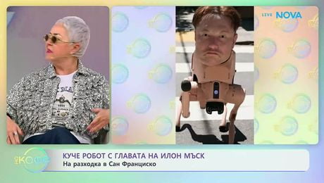 изображение на Куче робот с главата на Илон Мъск в Сан Франциско | На кафе | 20 апр. 2026
